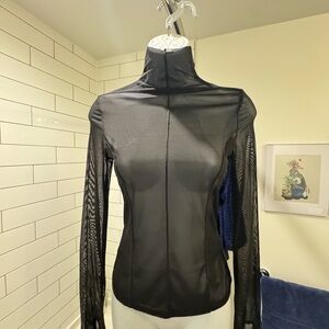 Fashion Nova Black Sheer Long Sleeve Top